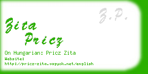 zita pricz business card